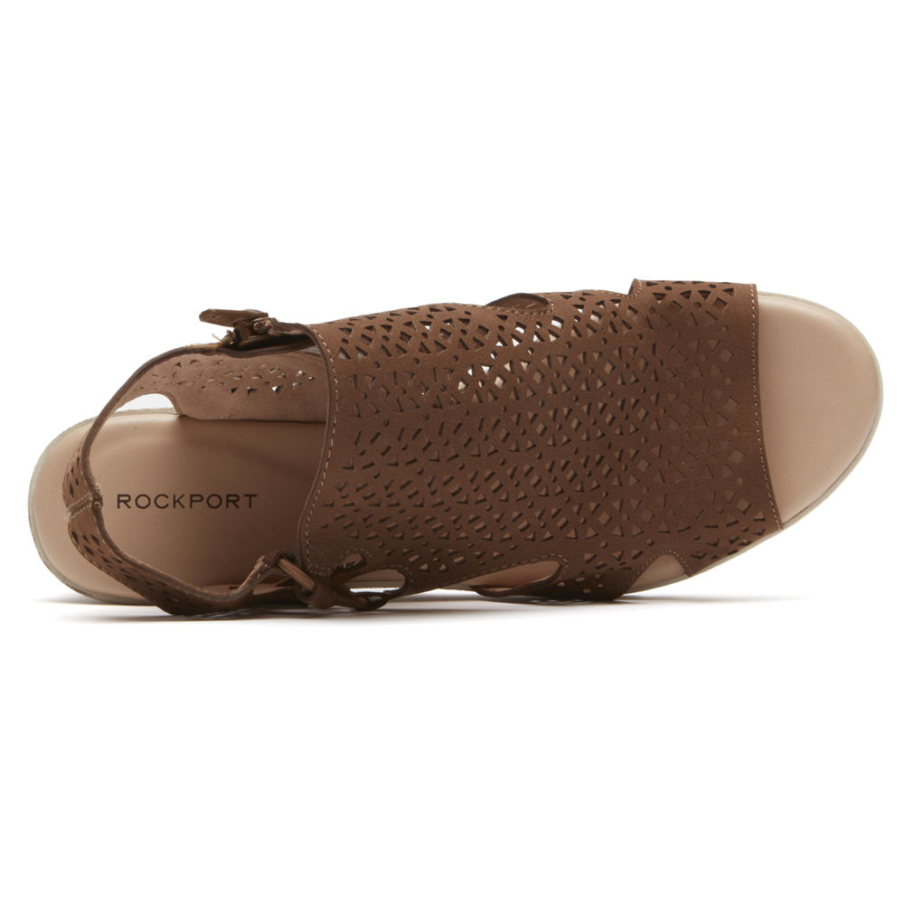 Rockport Womens Sandals Brown - Hadley Bungee - UK 514-GNWCBJ